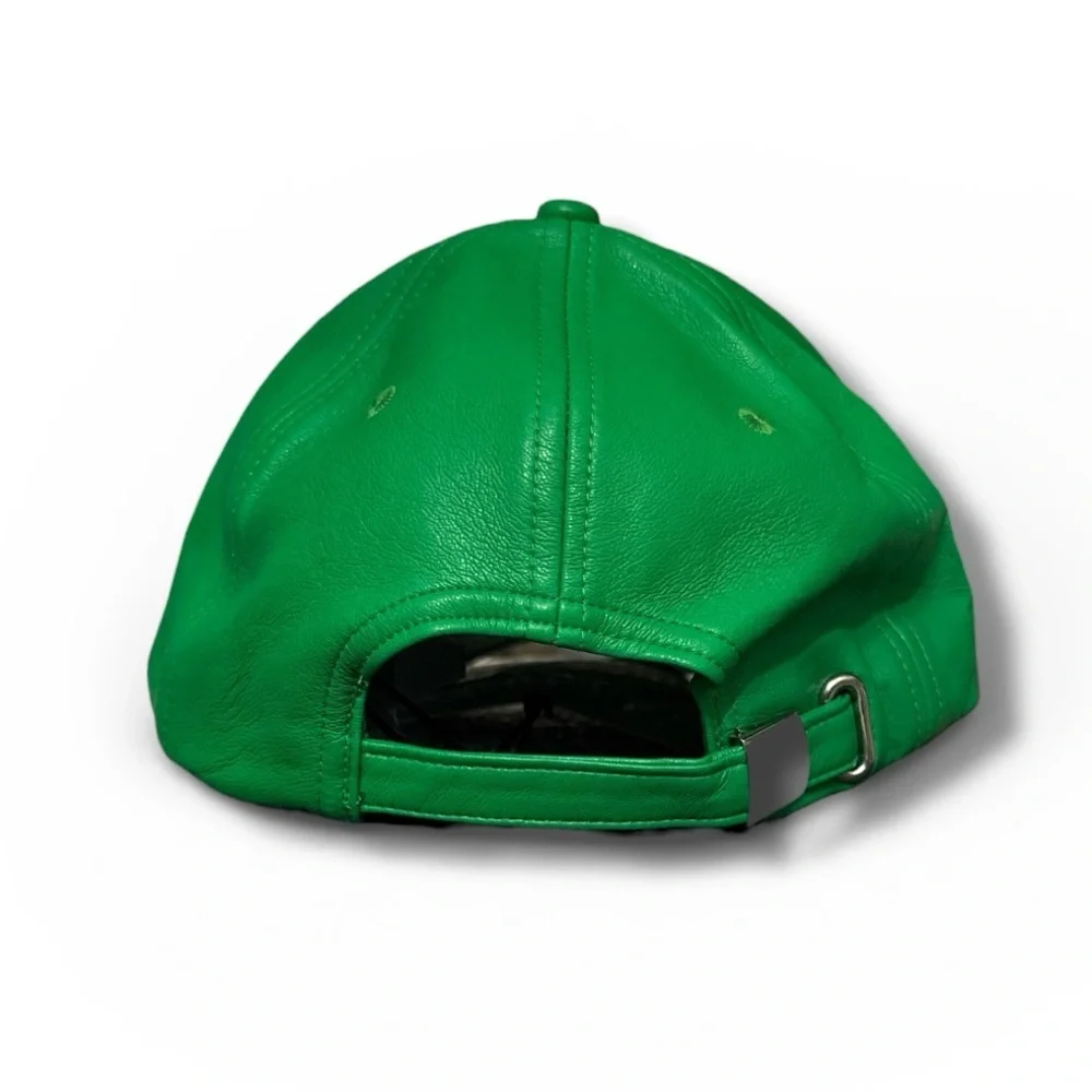 Stand Studio Bright Kelly Green Cia Faux Leather Grained Baseball Cap One Size